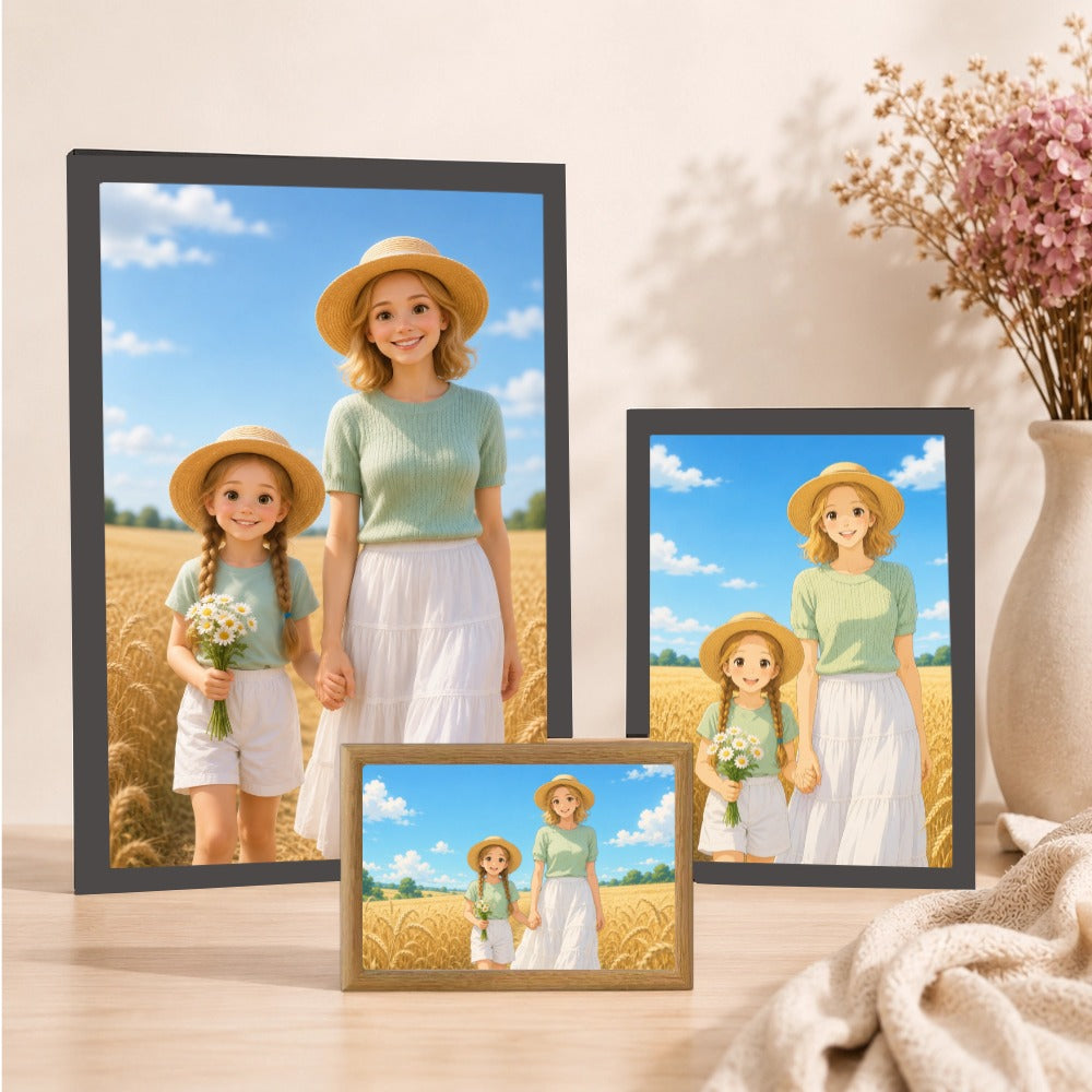 Custom Cartoon Portrait Photo Frame – Available in 6-Inch, A4 and A3 Sizes