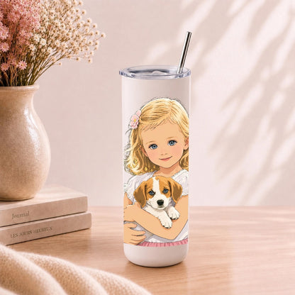 Custom Cartoon Portrait Insulated Tumbler, 20 oz (600 ml)